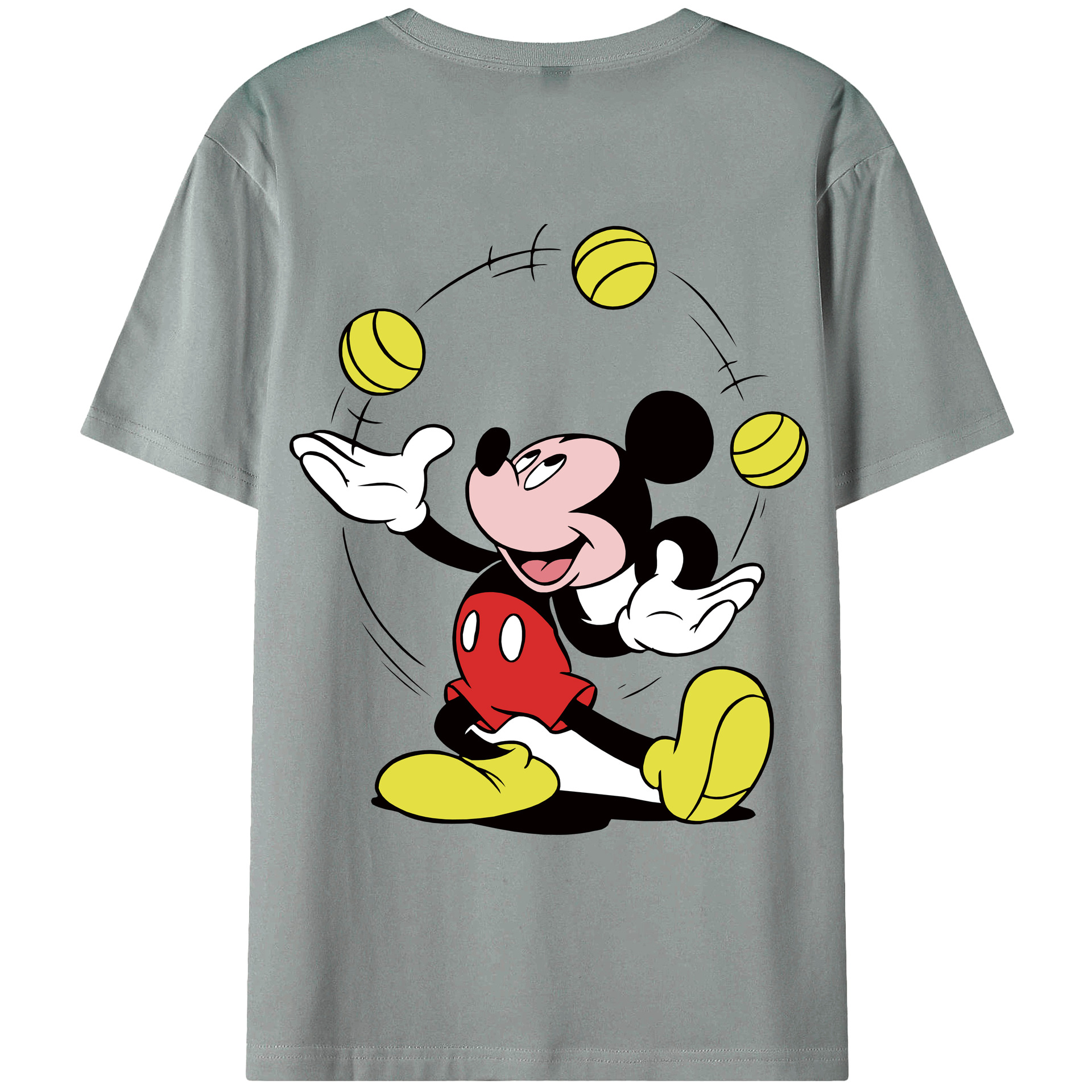 ミッキーマウス Mickey Mouse 綿100％ メンズ半袖Tシャツ（バックプリント） 通気性